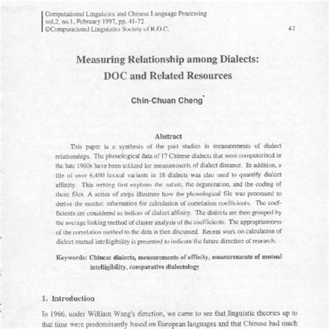 Measuring Relationship Among Dialects Doc And Related Resources Acl