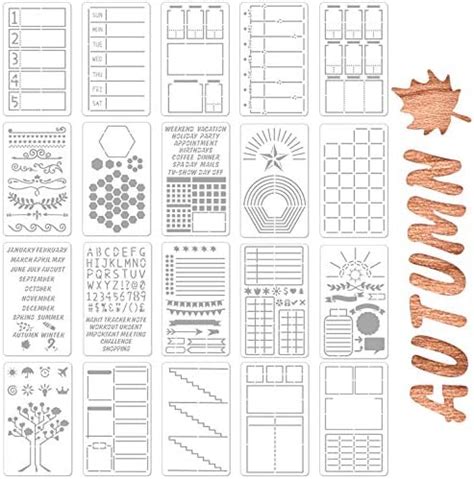 Pcs Bullet Notebook Journal Stencil Plastic Planner Set For