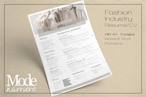 Resume Template Fashion Industry