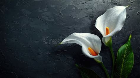 Calla Flower Sympathy Card On Black Background Funeral Condolences