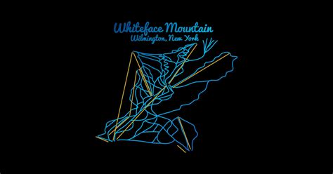 Whiteface Mountain Trail Map - Whiteface - Sticker | TeePublic