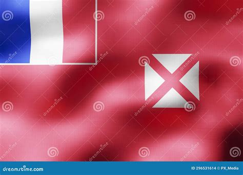 Wallis And Futuna Textile Flag 3d Illustration Stock Illustration