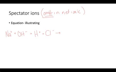 SOLVED:What are spectator ions? Write an example of an equation in ...