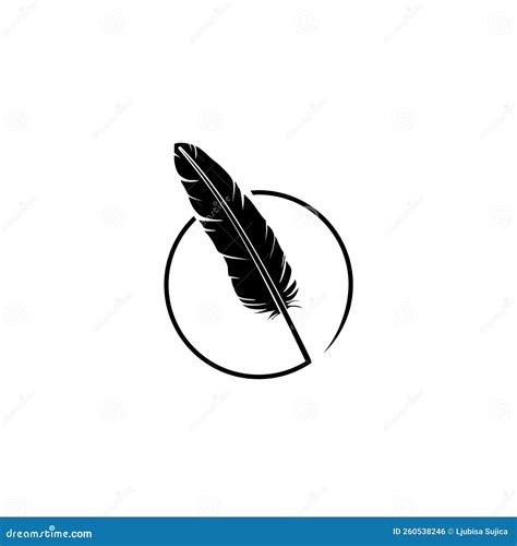 Feather Logo, Feather Pen Logo Isolated on White Background Stock ...