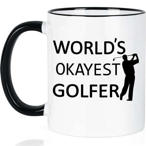 Gifts For Men Worlds Okayest Golfer Coffee Mug From Daughter Son Father