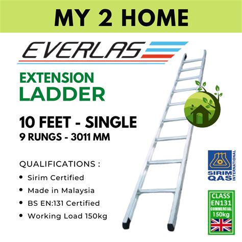 10 Feet Everlas Extension Ladder 10 10 X10 10 X10 Tangga Slide