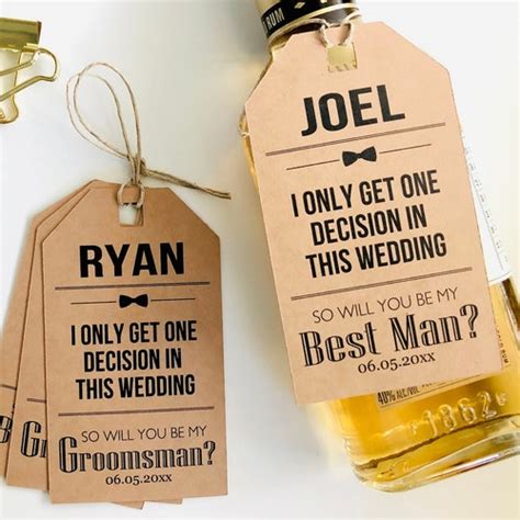 Groomsmen Best Man Proposal Box Custom Hang Tags T Ideas Etsy