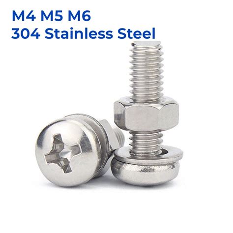 M M M Stainless Steel Cross Phillips Round Pan Head Screw Bolt