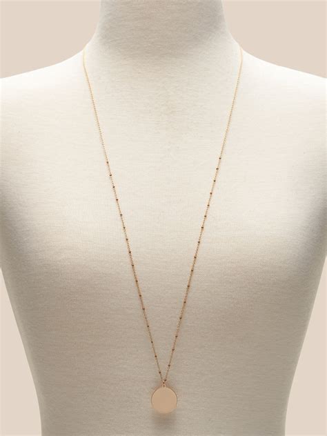 Long Chain Disc Pendant Necklace Banana Republic Factory