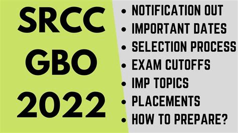 SRCC GBO 2022 Notification Is Out Imp Dates Exam Pattern Cutoffs