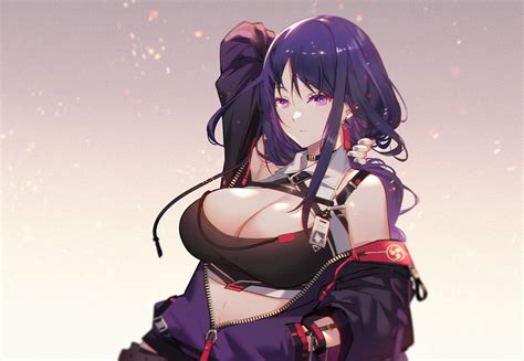 Cleavage Big Boobs Purple Hair Moles Mole Under Eye Huge Breasts