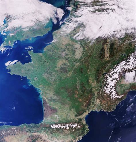 La France Vue Du Satellite Sentinel 3 De Lagence Spatiale Européenne