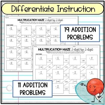 Digit By Digit Multiplication Maze Activity Tpt