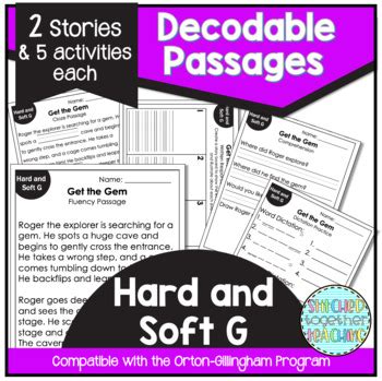 Decodable Reading Passages Hard And Soft G Orton Gillingham Tpt