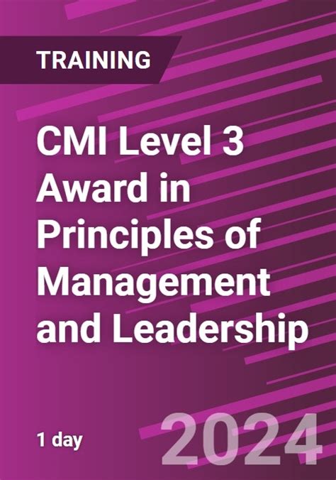 Cmi Level Award In Principles Of Management And Leadership Online