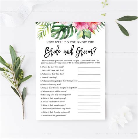 How Well Do You Know The Bride And Groom Game Who Knows The Etsy