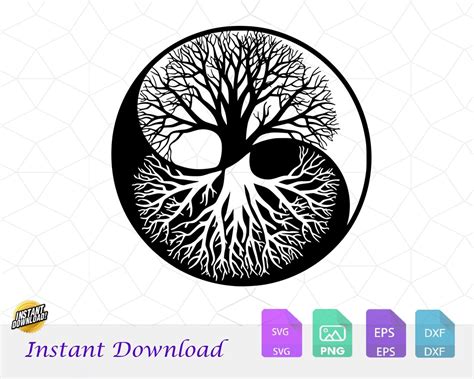 Tree Of Life Ying Yang SVG Yin Yang Svg Tree Of Life Svg Tree Cut