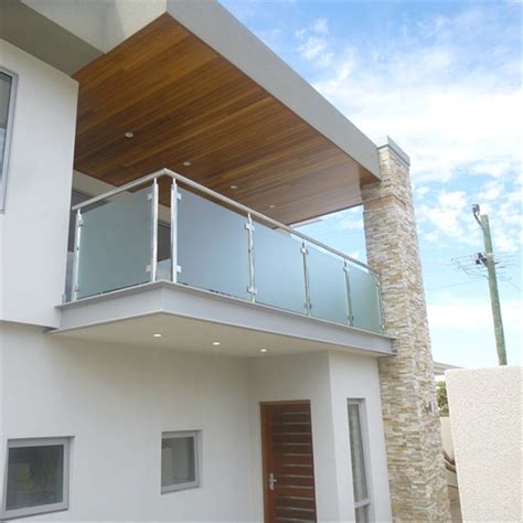 Stainless Steel Tubular Balcony Railing Design Glass With Modern Post