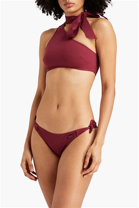 ZIMMERMANN One Shoulder Tie Detailed Bikini Top THE OUTNET