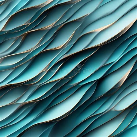 Modern Golden Teal Slate Texture Of Shiny Curves Stock Illustration