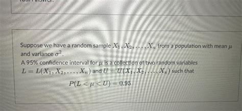 Solved Suppose We Have A Random Sample X1x2xn From A