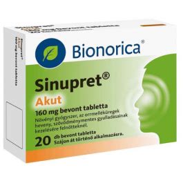 Sinupret Akut 160 mg bevont tabletta 20x BENU Gyógyszertár