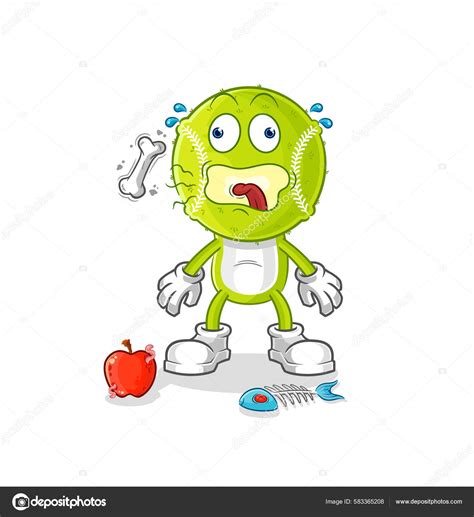 Tennis Ball Burp Mascot Cartoon Vecto Stock Vector Image By ©hariyusuf