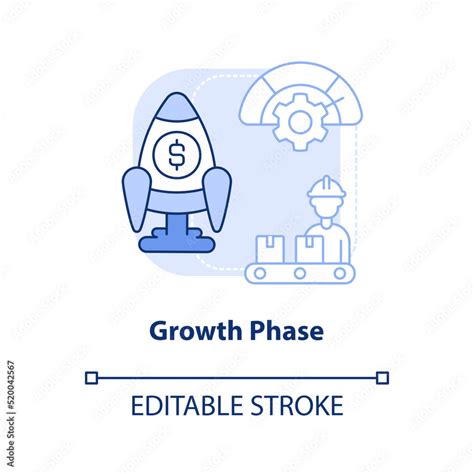 Growth Phase Light Blue Concept Icon Business Development Product Lifecycle Stage Abstract