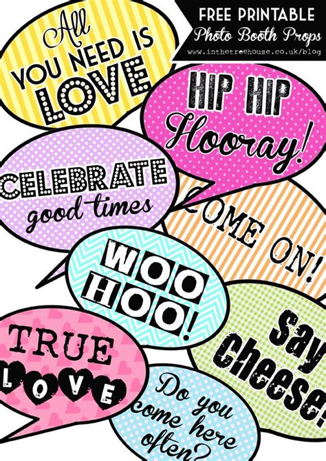 Free Printable Photo Booth Props Words