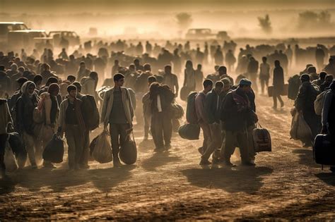 Refugiado debido a la guerra el cambio climático y los problemas