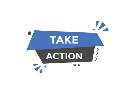 Take Action Text Button Speech Bubble Take Action Colorful Web Banner