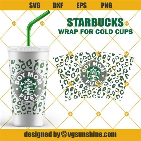 Boy Mom Fuel Starbucks Cup Svg Leopard Print Svg For Starbucks Cup Svg