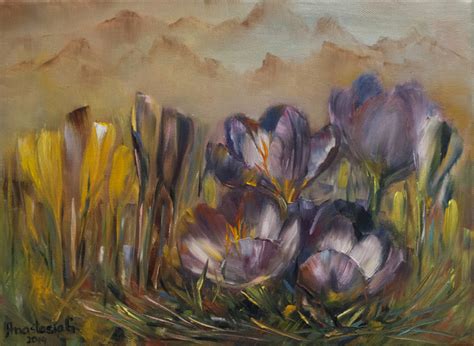 Crocus Painting at PaintingValley.com | Explore collection of Crocus ...