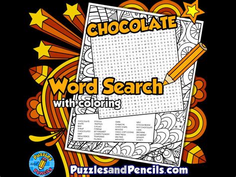 Chocolate Word Search Puzzle With Colouring Activity Wordsearch