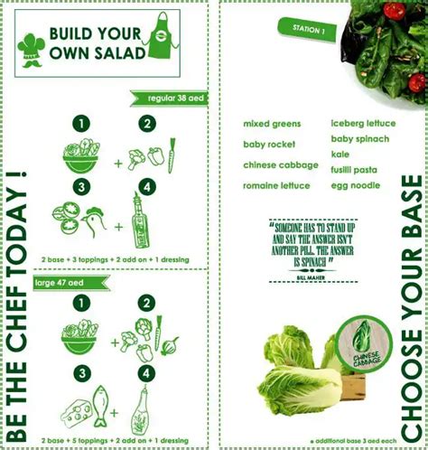 Salad Station Menu, Menu for Salad Station, Trade Centre Area, Dubai ...