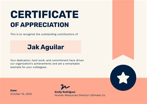 Appreciation Certificate for Employees - Piktochart