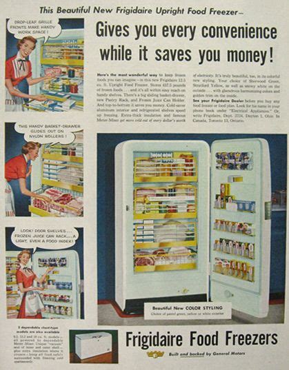 1954 Vintage Frigidaire Refrigerator Ad ~ Every Convenience Vintage Appliance Ads Frigidaire