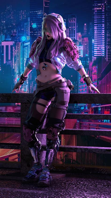 Cyberpunk Anime Girl Wallpaper