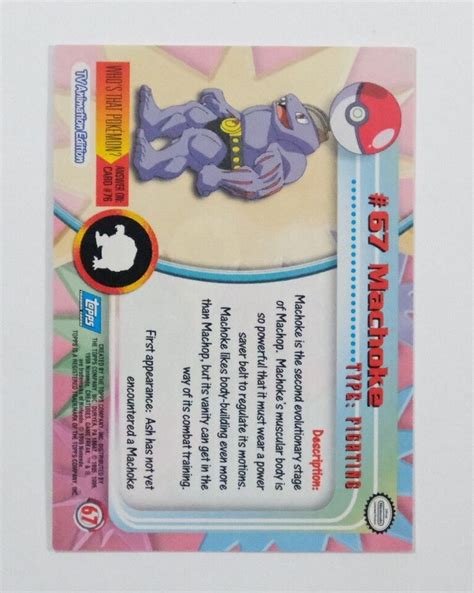 Topps Pokemon Tv Animation Edition Blue Logo Machoke Ebay