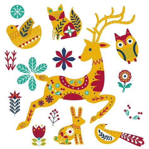 Premium Vector Scandinavian Folk Art