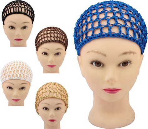 Buy Framendino 5 Pack Mesh Crochet Hair Net Rayon Knit Snood Hat Thick