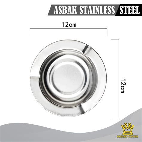 Bright Crown Asbak Rokok Stainless Steel Anti Karat Tempat Putung