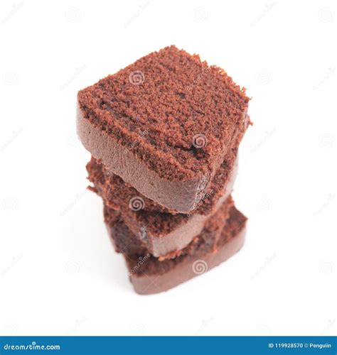 Sliced Bar Cake Chocolate Slice Slices In White Background Stock Photo