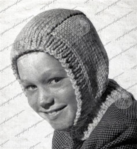 Boys Balaclava Hoodie Vintage Knitting Pattern Pdf Instant Etsy