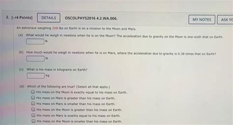 Solved 2 [ 14 Points Details Oscolphys2016 4 2 Wa 006 My