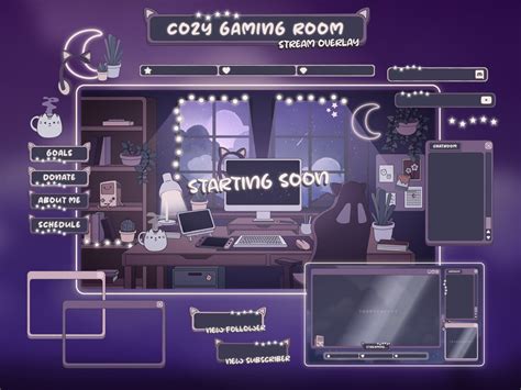 Cozy Twitch Overlay Stream Package Cozy Gaming Room Etsy