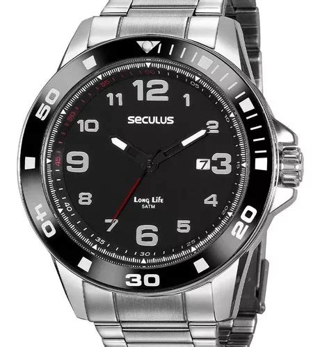 Reloj Seculus Long Life Para Hombre Correa Original Plateada Color