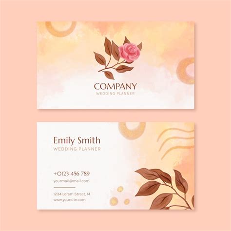 Premium Vector Wedding Planning Business Card Template Design