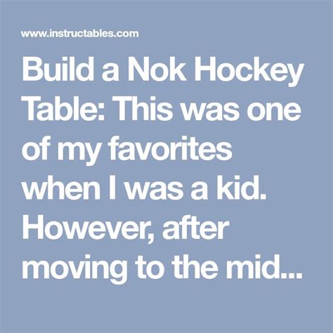 Build a Nok Hockey Table | Hockey, Nok, Easy build