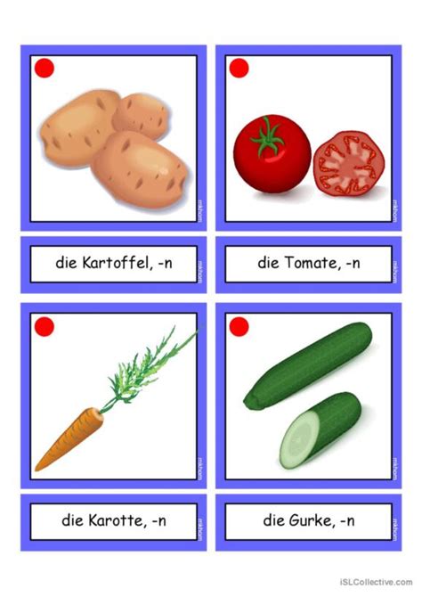 24 Essen Wort Flash Karten Domino Vokabel Praxis Deutsch